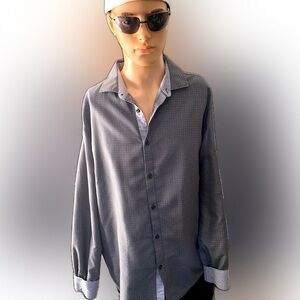 Men’s long sleeve dress shirt. X large color gray/black